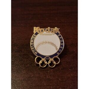 Vintage‎ Kodak Worldwide Sponsor Baseball Olympics Lapel Hat Pin